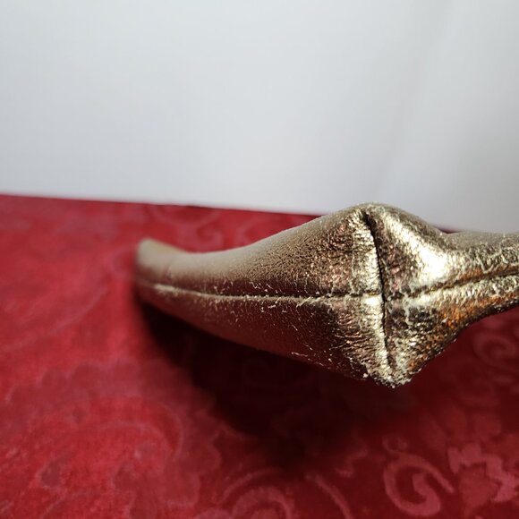 Hobo International Metallic Gold Zip Up Cosmetic Bag Clutch Wallet - Picture 4 of 8